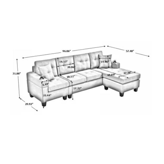 Serenity Grey Sectional Sofa