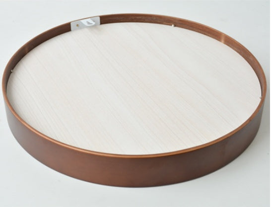 Walnut Frame Round Mirror